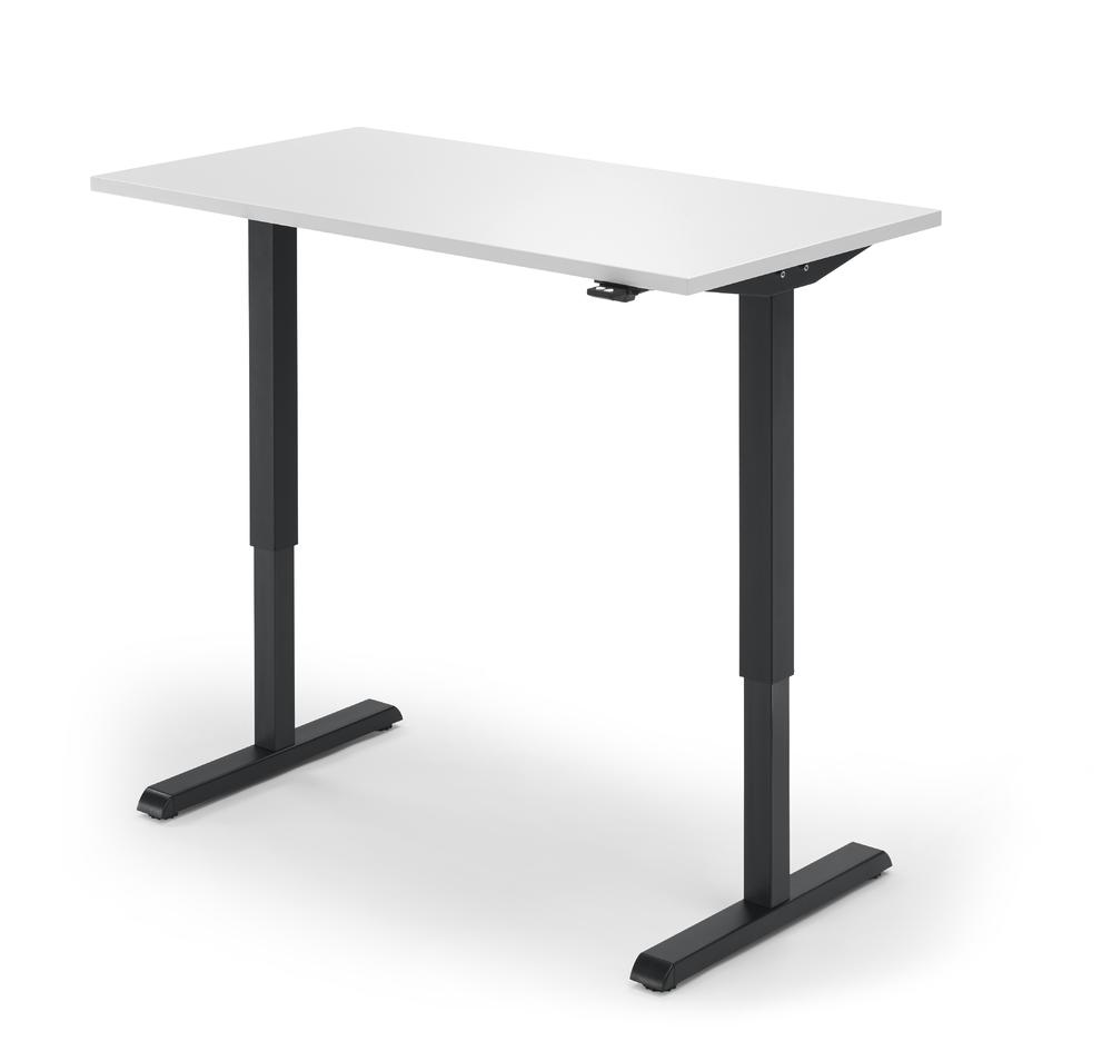 Verstelbare bureau, diepte 650 mm | wit | 1200 | zwart