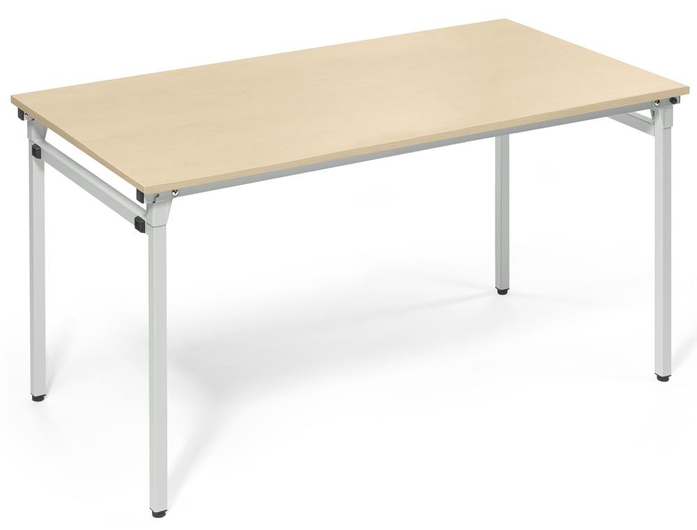 Klaptafel met 4 poten | esdoorndecor | 1400 | 700 | aluzilver RAL 9006