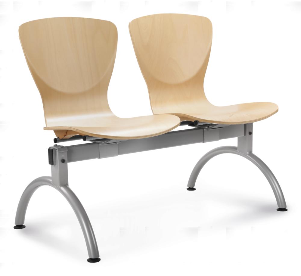 Bezoekersbank Tibo | 2 seater | aluzilver