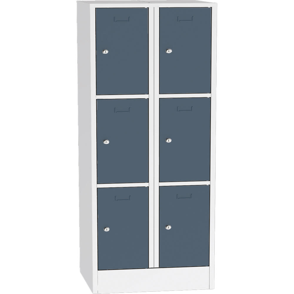 Metalen locker SYSTEM SP1 COLOR | blauwgrijs RAL 7031 | 400 | cilinderslot