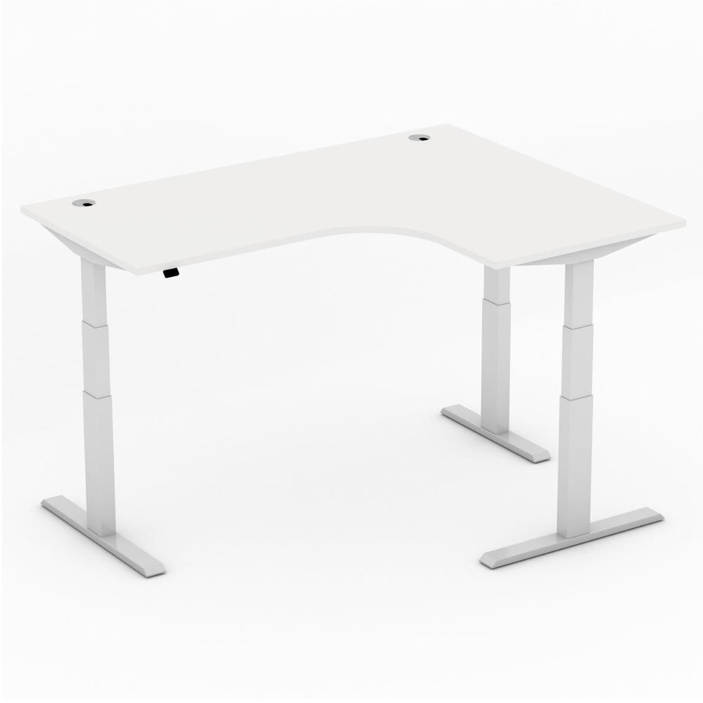 Hoogteverstelbare XL hoekbureau MULTI M pro | wit | hoekbureau rechtszijdig