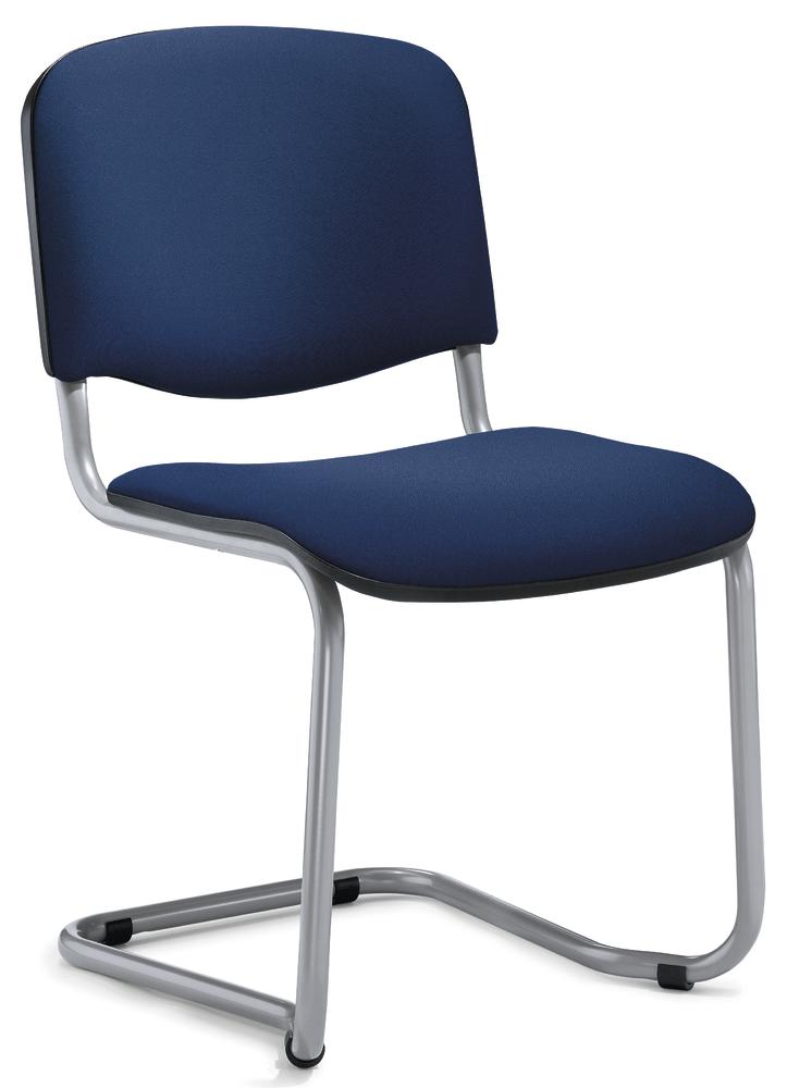Bezoekerssledestoel | donkerblauw | aluzilver