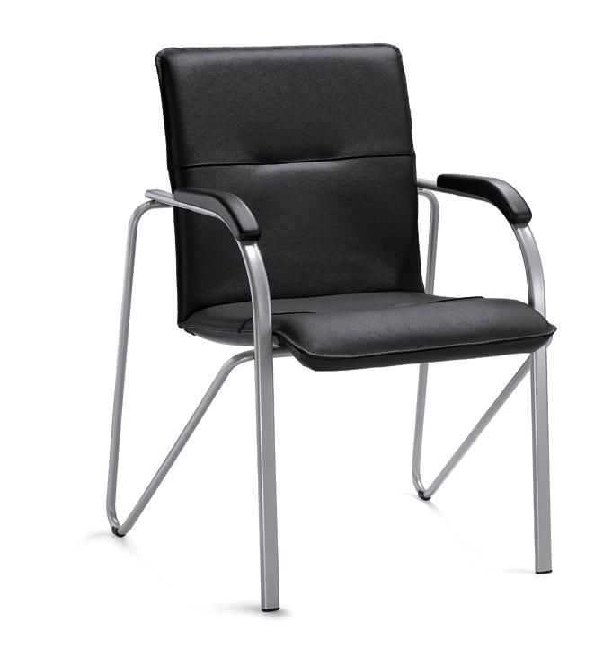 Bezoekersstoel ARKAS | zwart | aluzilver