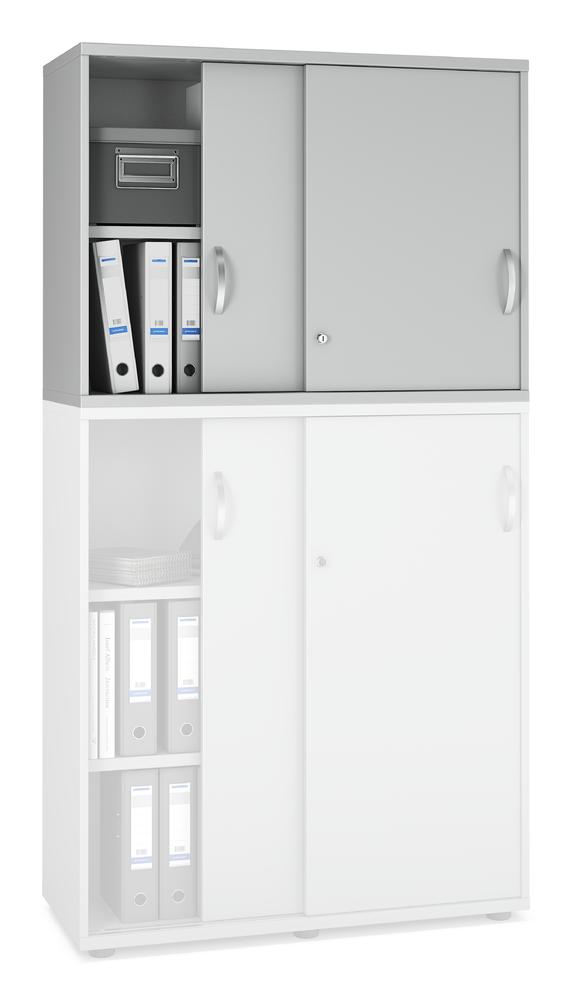 Opzetschuifdeurkast MULTI M pro | lichtgrijs | 1000 | 750 mm (2 OH)