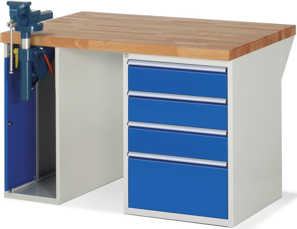 XXL-werkbanken - 4 laden 3 x 150, 1 x 270 mm, | 1250 | 700