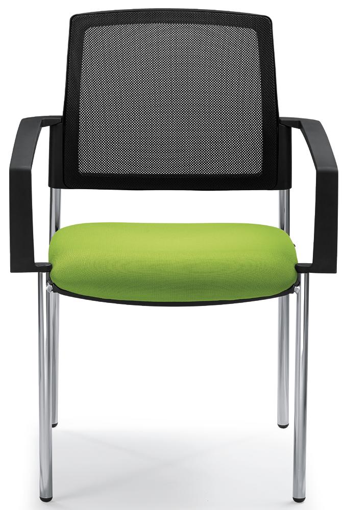 Bezoekersstoel VALERA 4 | appelgroen | vaste armleggers | stof
