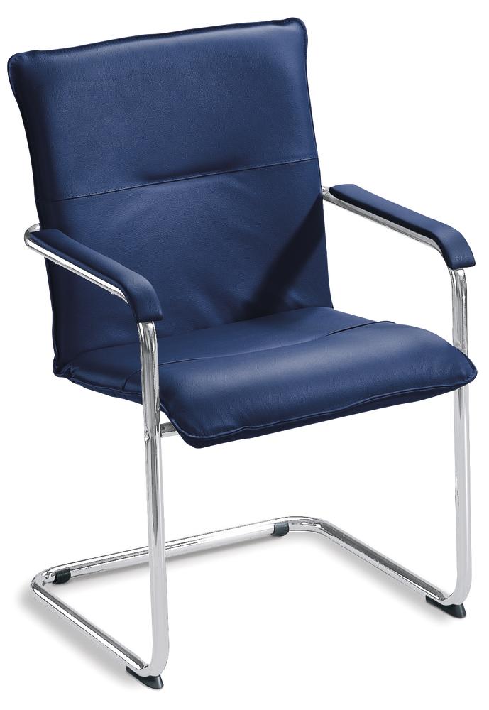 Bezoekerssledestoel DESKIN1 - kunstleder | blauw