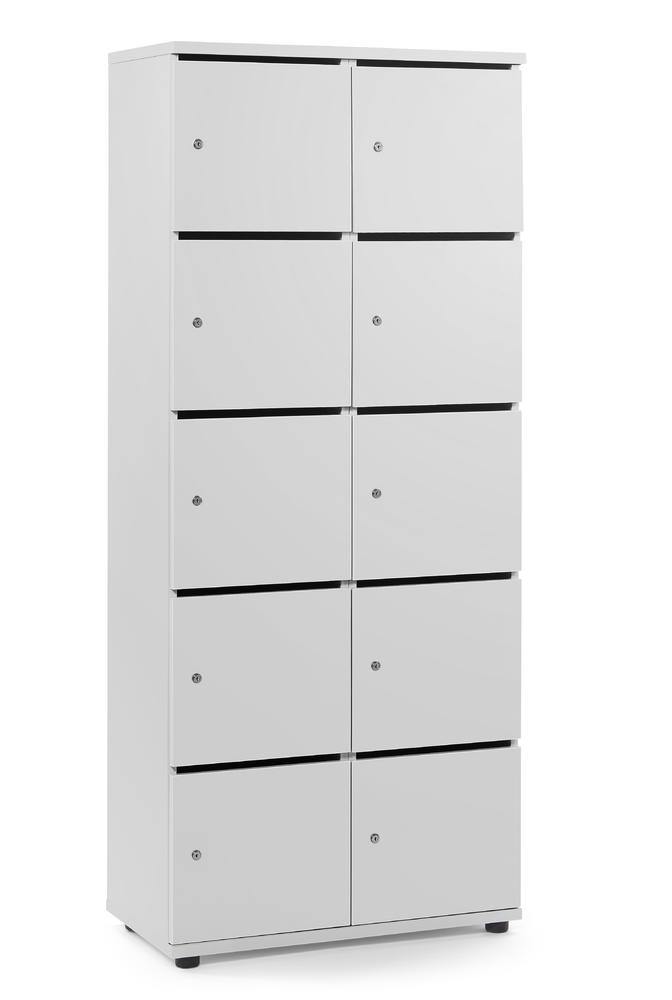 Lockers OFFICE-LINE | lichtgrijs | met postsleuf | lichtgrijs | cilinderslot met wisselcilinder