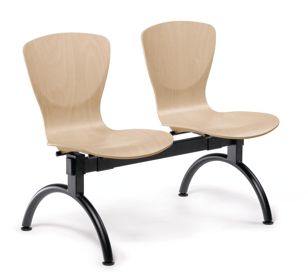 Bezoekersbank Tibo | 2 seater | zwart