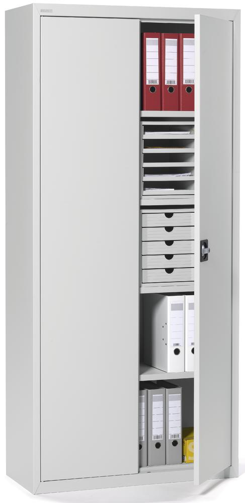 TOP-aanbieding, metalen kast 5 OH met draaideuren | lichtgrijs RAL 7035