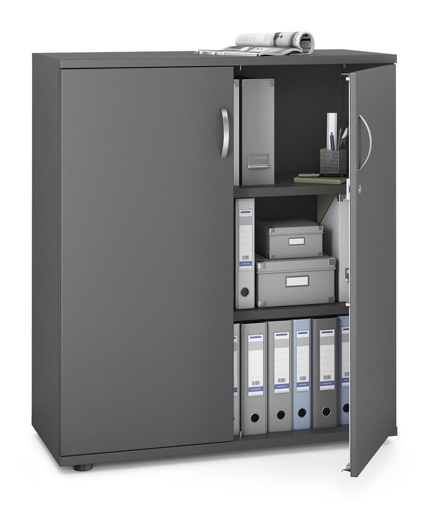 Draaideurkast MULTI M pro | antraciet | 1000 | Deurstop midden | 1140 mm (3 OH)