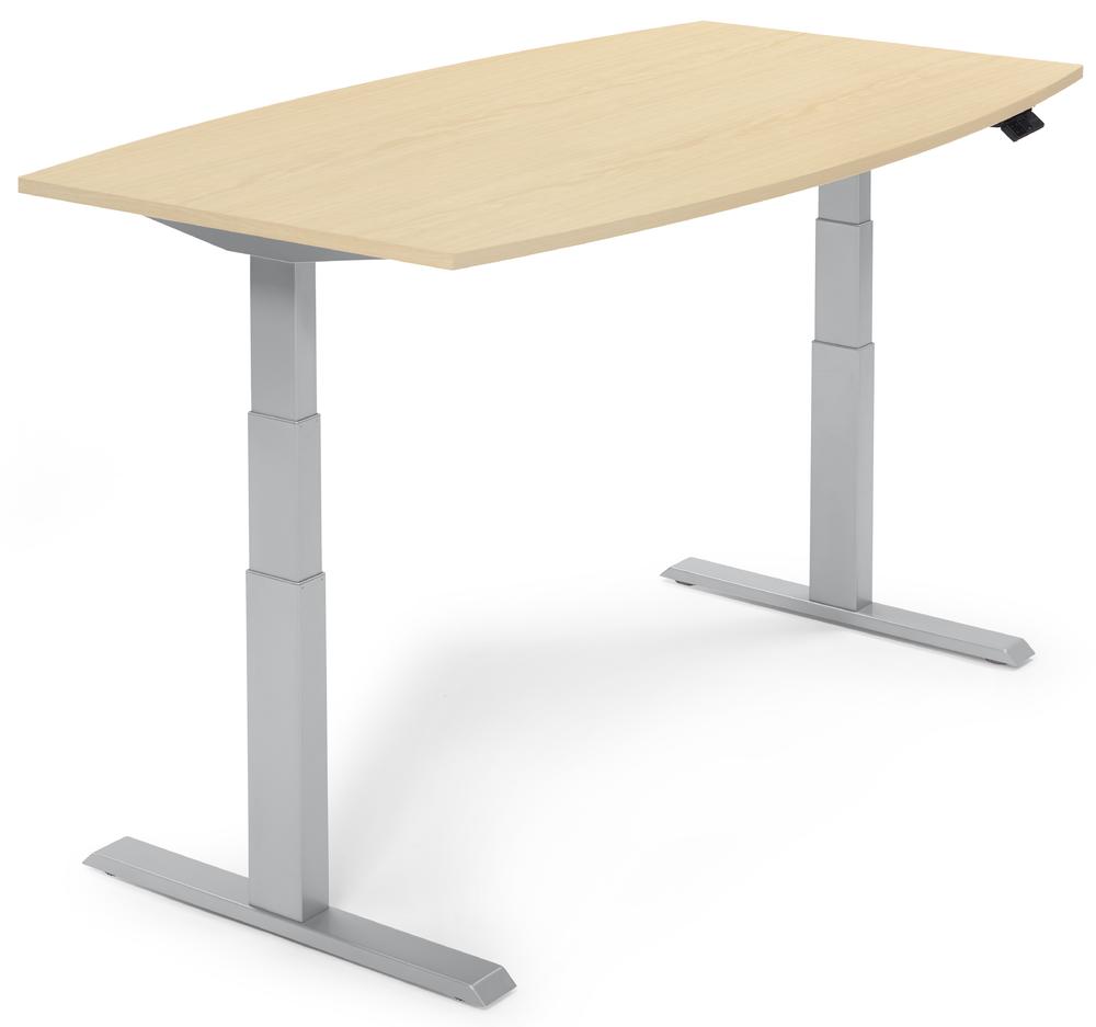 Zit-/stavergadertafel, in de hoogte verstelbaar | esdoorndecor | 2000 | aluzilver | 640-1300