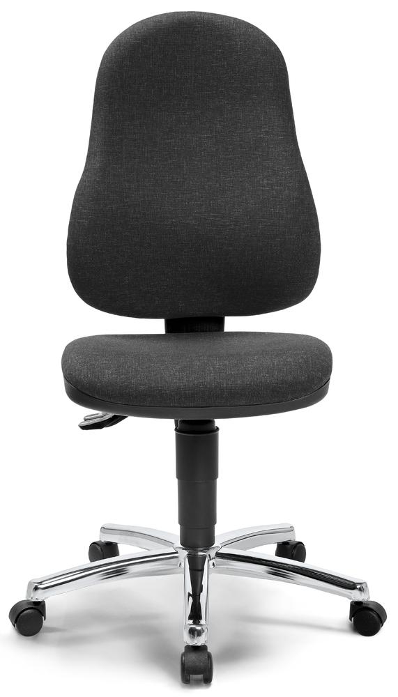 Bureaustoel COMFORT P | antraciet | verchroomd | zonder armleggers (optioneel)