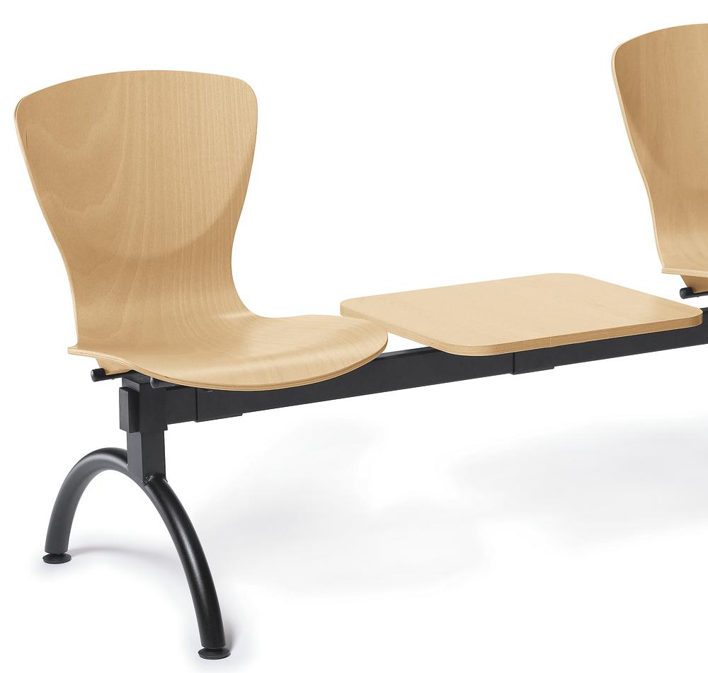 Bezoekersbank Tibo | 2 seater met tafel | zwart