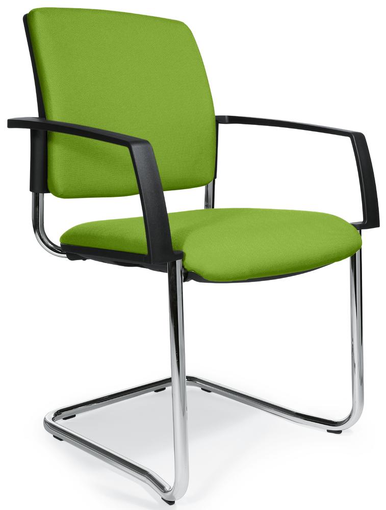 Bezoekersstoel VALERA S | appelgroen | vaste armleggers | stof