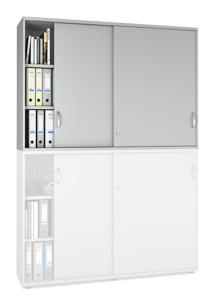 Opzetschuifdeurkast MULTI M pro | lichtgrijs | 1600