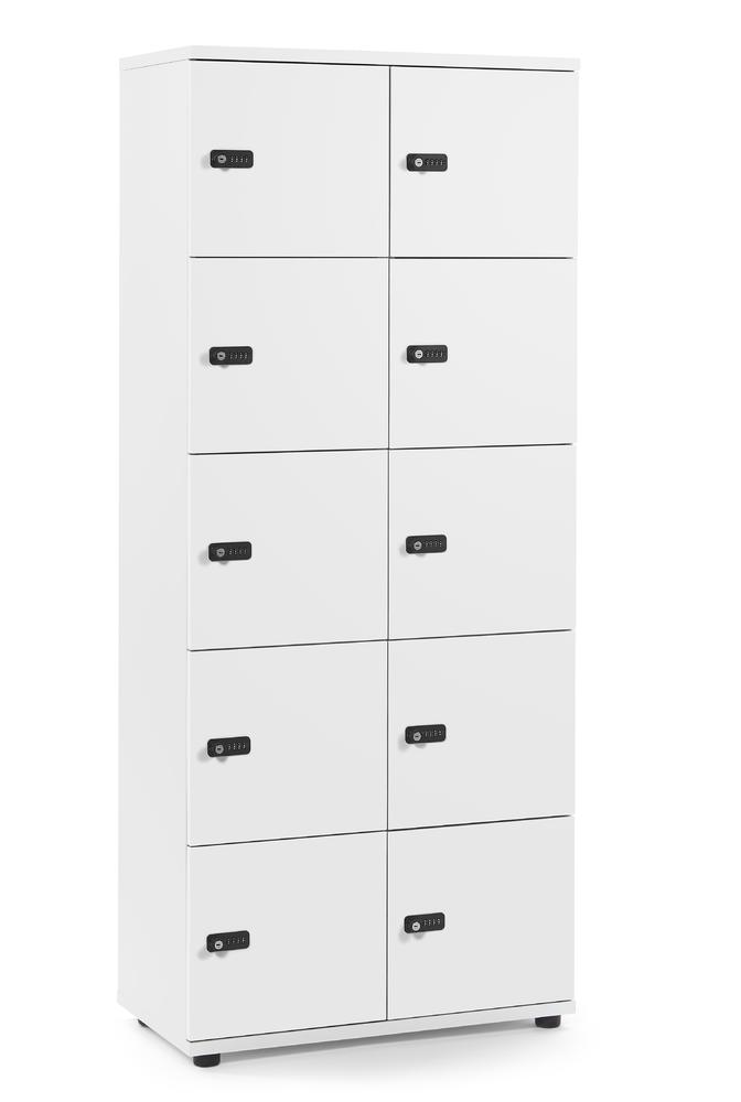 Lockers OFFICE-LINE | wit | zonder postsleuf | wit | mechanisch cijfer-/combinatieslot