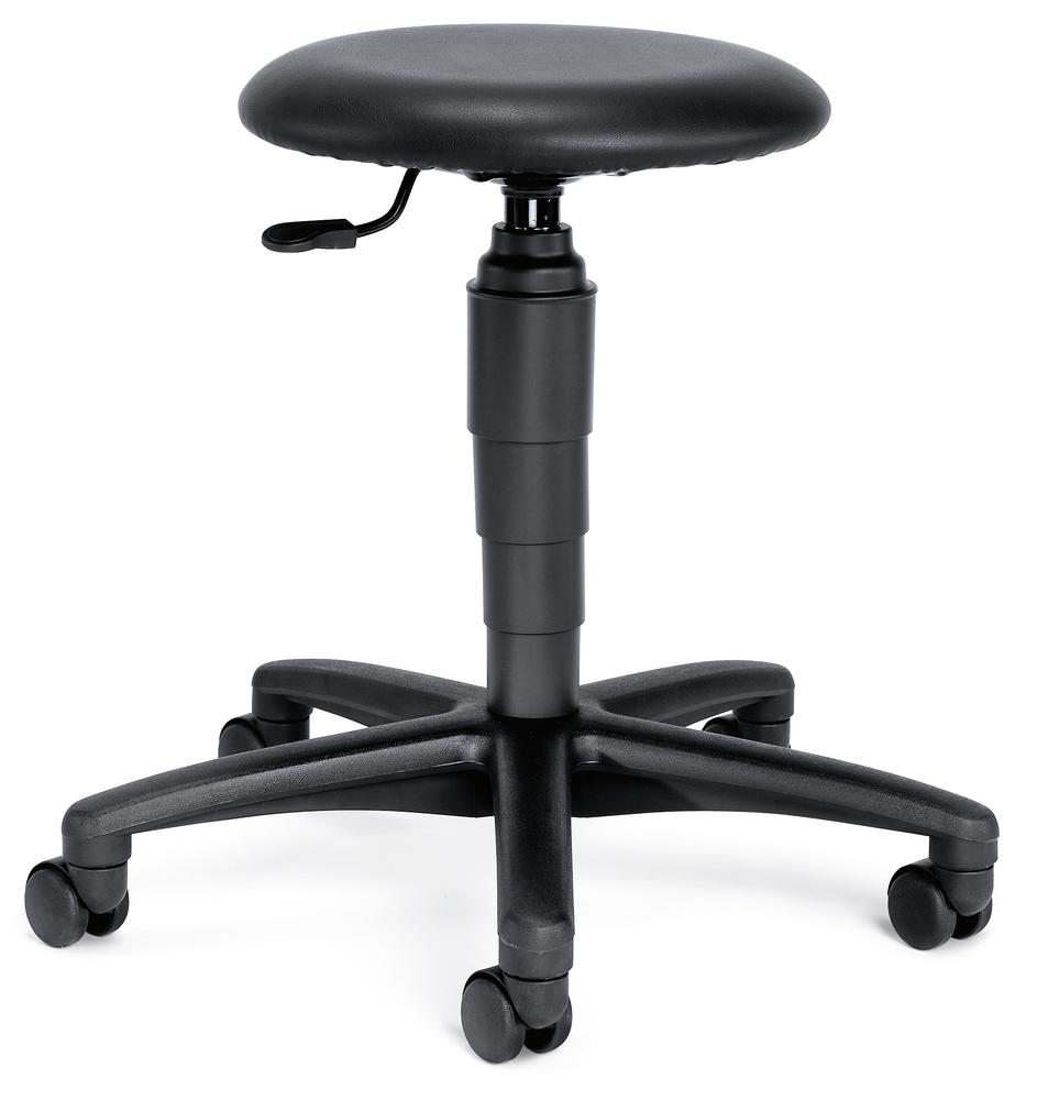 Werkkruk TEC 60 | zwart | zwart | wielen voor tapijtvloer | imitatieleder