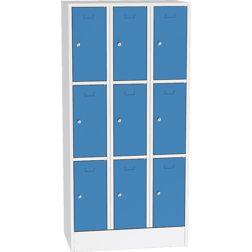 Metalen locker SYSTEM SP1 COLOR | lichtblauw RAL 5012 | 300 | cilinderslot