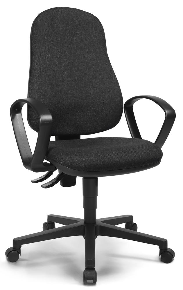 Bureaustoel COMFORT P incl. vaste armleggers | antraciet | zwart | vaste armleggers