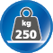 Belastbaar tot 250 kg Belastbaar tot 250 kg