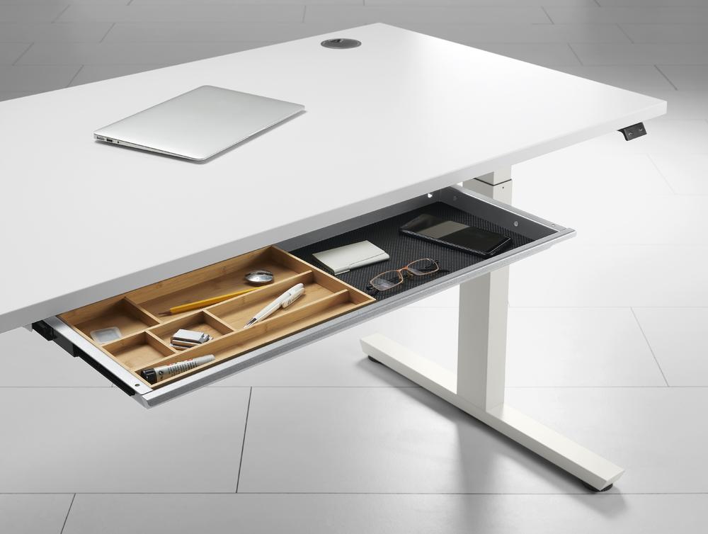 XL-lade voor bureau | aluzilver | 760