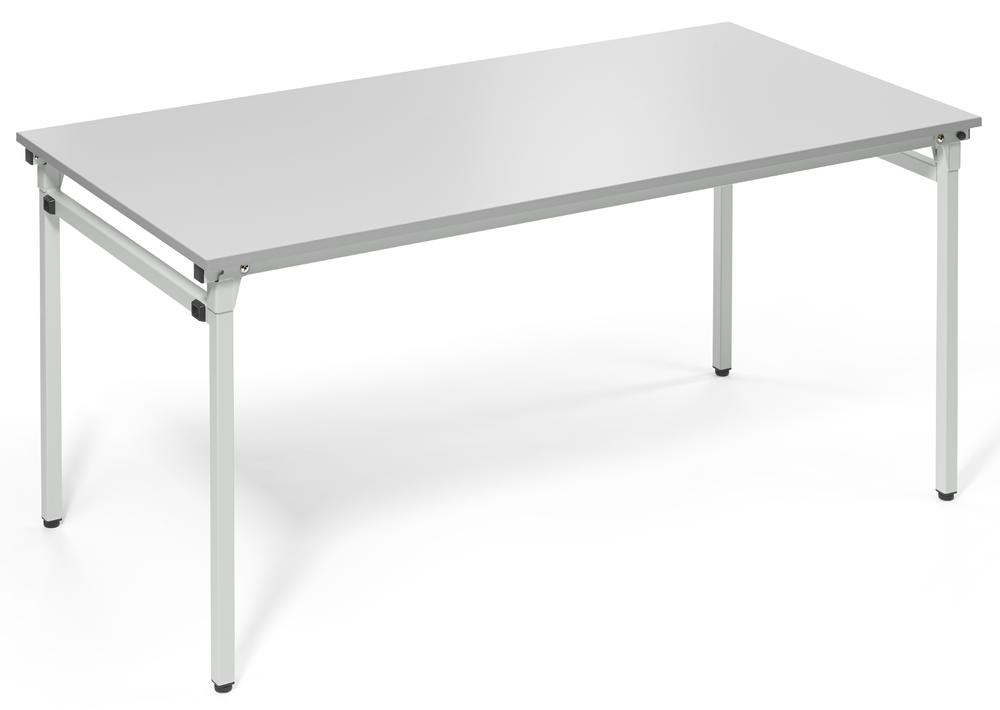 Klaptafel met 4 poten | lichtgrijs | 1600 | 800 | aluzilver RAL 9006