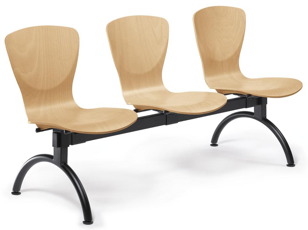 Bezoekersbank Tibo | 3 seater | zwart