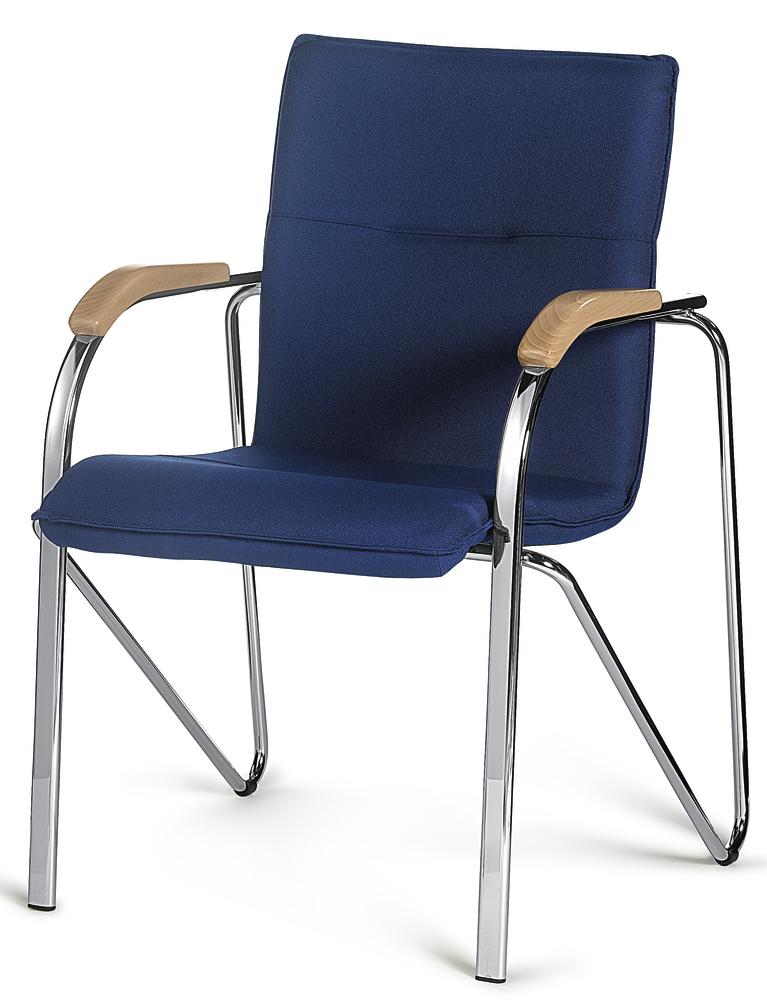 Bezoekersstoel ARKAS | donkerblauw | verchroomd