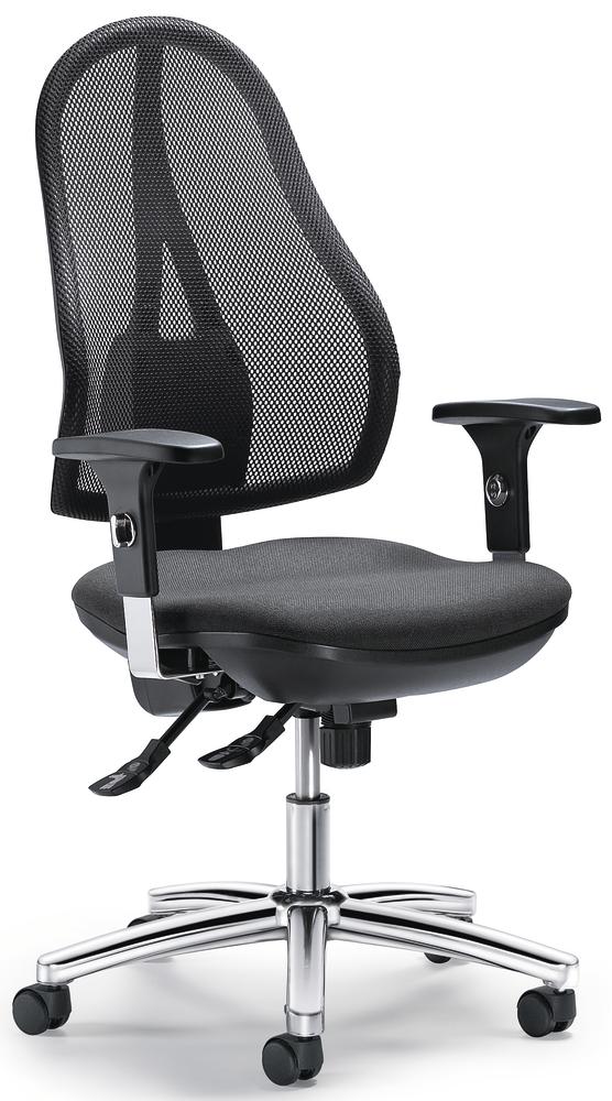 Draaistoel COMFORT NET DELUXE met armleggers | zwart/antraciet | verstelbare armleggers