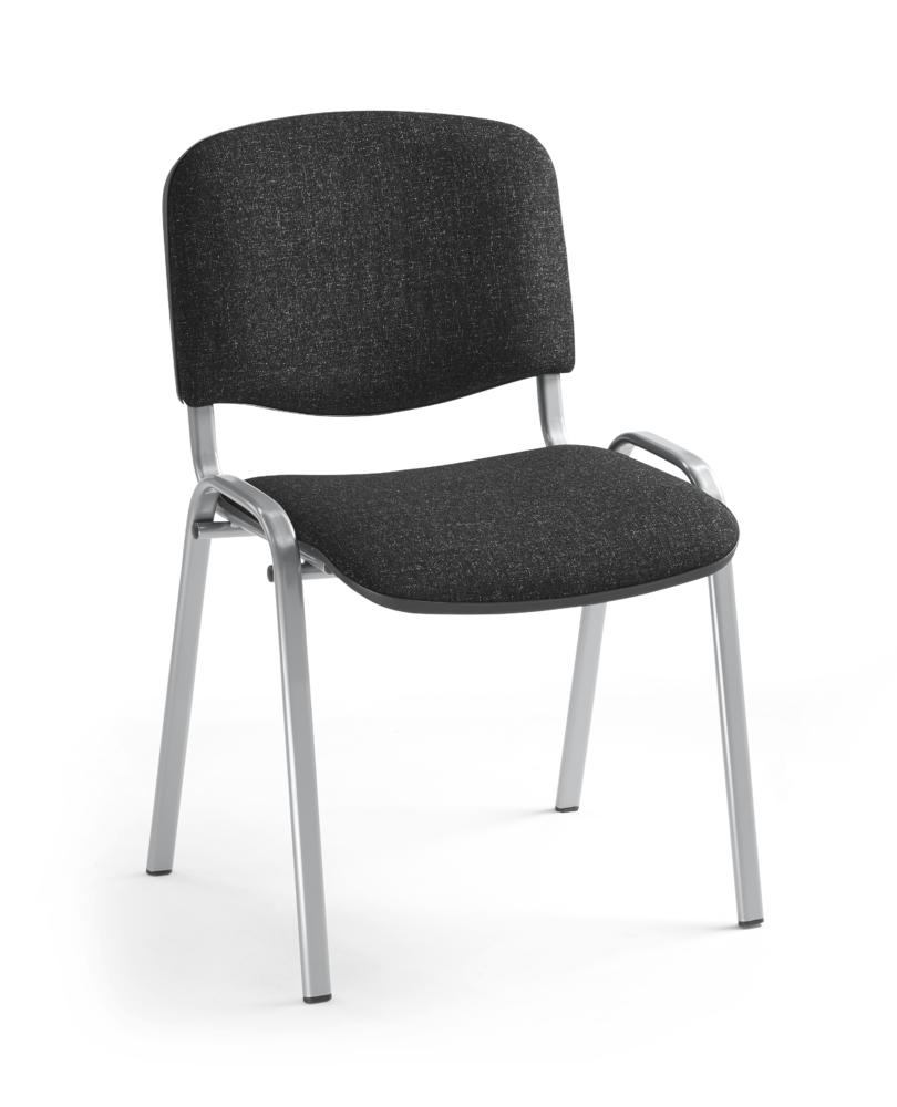 Bezoekersstoel ISO | antraciet gevlekt | aluzilver