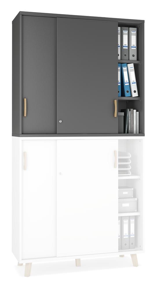 Opzet-schuifdeurkasten SMART MODUL | antraciet | 1200 | 1110 mm (3 OH)