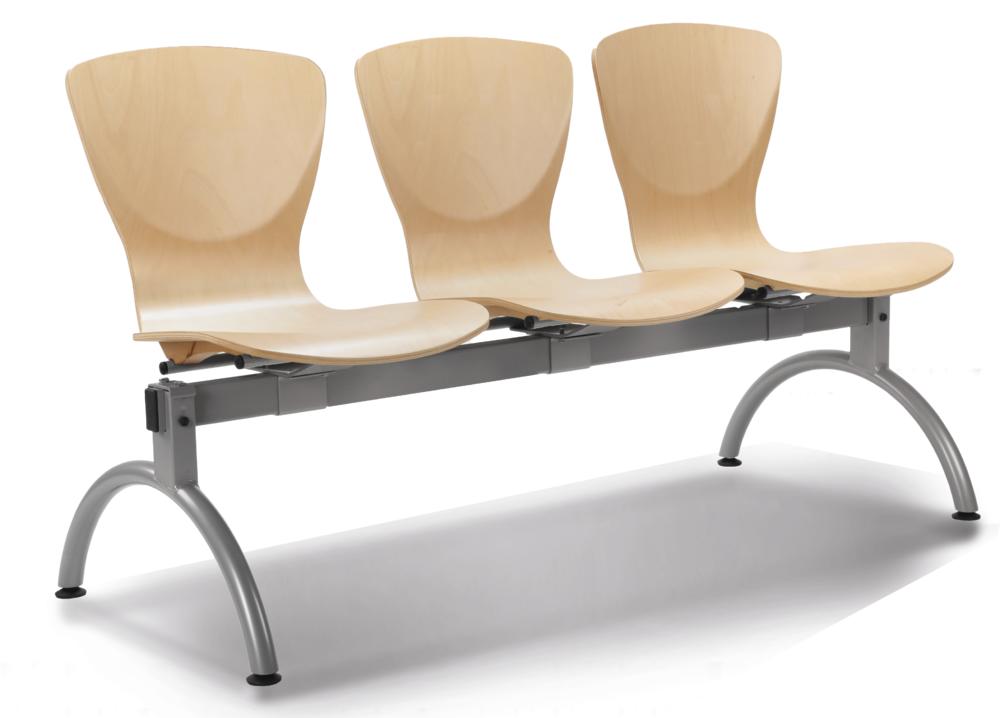Bezoekersbank Tibo | 3 seater | aluzilver