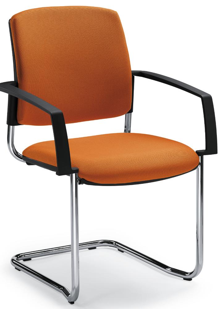 Bezoekersstoel VALERA S | oranje | vaste armleggers | stof