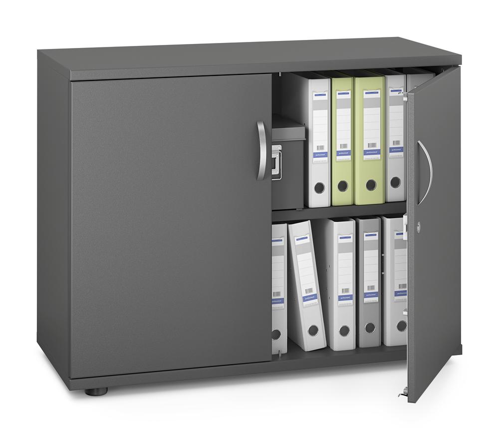 Draaideurkast MULTI M pro | antraciet | 1000 | Deurstop midden | 780 mm (2 OH)
