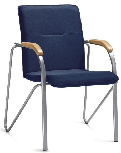 Bezoekersstoel ARKAS donkerblauw | aluzilver