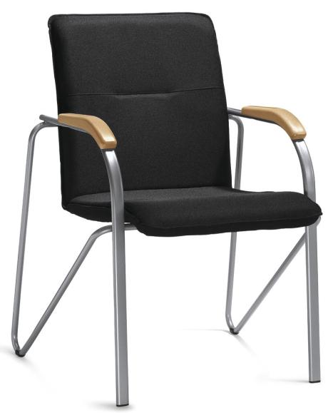 Bezoekersstoel ARKAS zwart | aluzilver