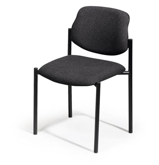 Bezoekersstoel FLORA I met armleggers antraciet gevlekt | zonder armleggers | zwart