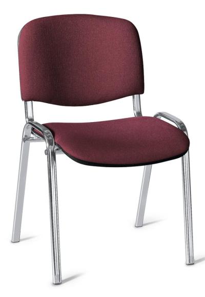 Bezoekersstoel ISO bordeaux | verchroomd