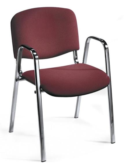Bezoekersstoel ISO S met armleggers bordeaux | vaste armleggers