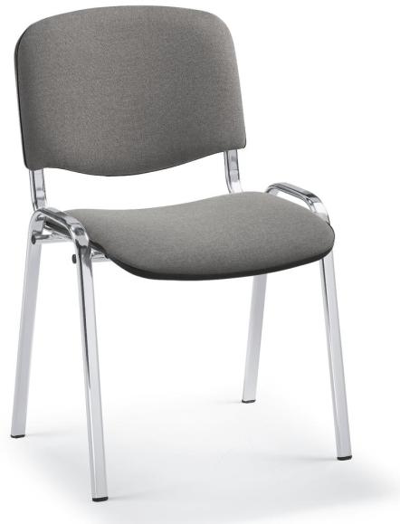 Bezoekersstoel ISO grijs | verchroomd