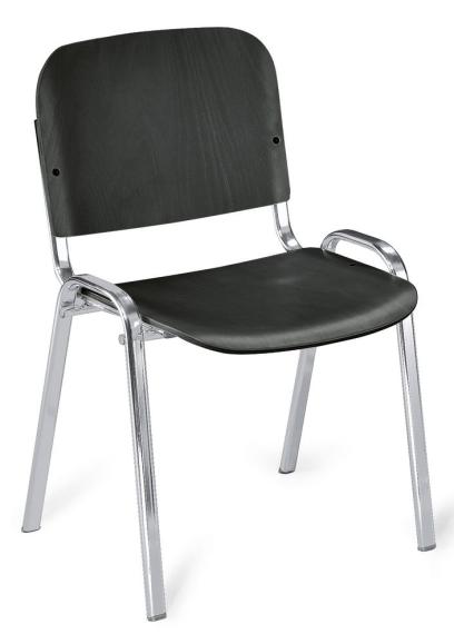 Bezoekersstoel ISO hout zwart