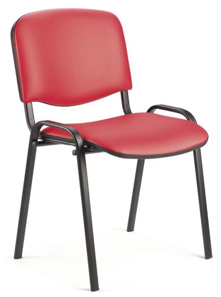 Bezoekersstoel ISO rood | zwart