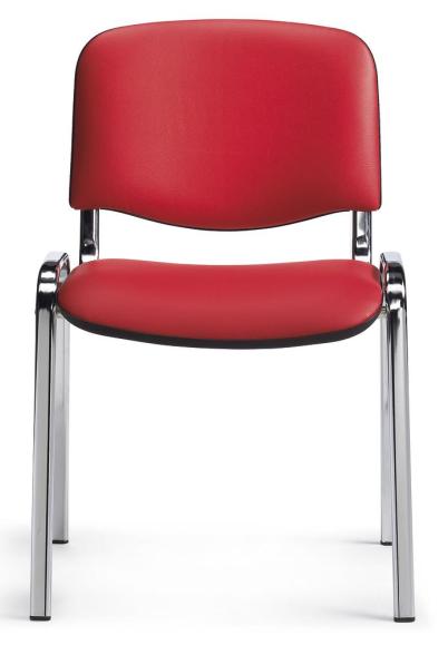 Bezoekersstoel ISO rood | aluzilver
