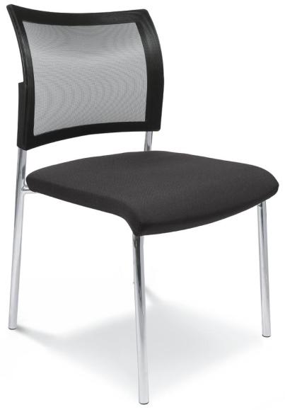 Bezoekersstoel LAS VEGAS met netrug zwart | stof met netweefsel