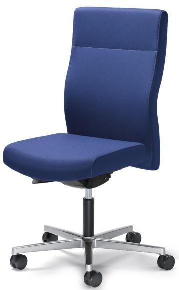 Bureaustoel D001 zonder armleggers blauw | met gewichtsautomatic | zitdiepteverstelling | aluzilver | zonder hoofdsteun
