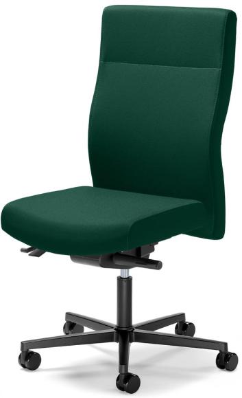 Bureaustoel D001 zonder armleggers donkergroen | met tegendrukaanpassing | zitneigingautomatic, zitdiepteverstelling | polyamide zwart | zonder hoofdsteun