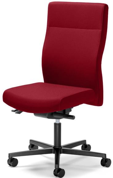 Bureaustoel D001 zonder armleggers rood | met tegendrukaanpassing | zitneigingautomatic, zitdiepteverstelling | polyamide zwart | zonder hoofdsteun