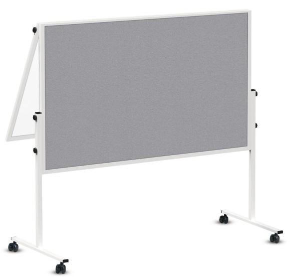 Presentatiebord ECONOMY klapbaar | textiel grijs/whiteboard