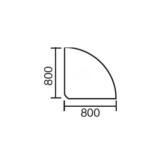 Verbindingsblad MULTI M lichtgrijs | aluzilver RAL 9006 | 90° hoek 1/4 circel